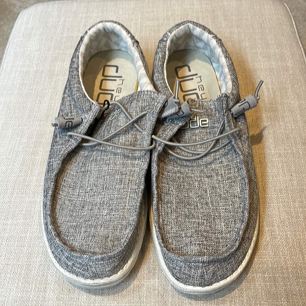 Hey Dude Wally Shoes Linen in Iron Sz 11 New without Box